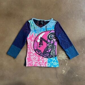 Y2K CUSTO BARCELONA Multicolor Glittery Graphic Tee
